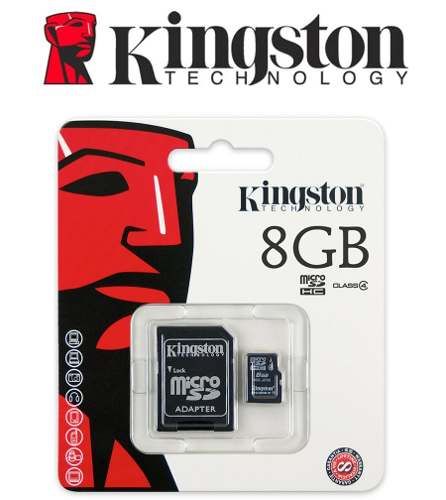 Cartão De Memória MIcro SD 8 Gb Kingston Com Adaptador