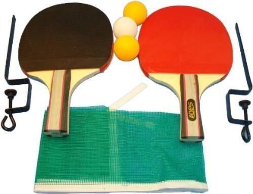 Kit Ping Pong 2 Raquetes 3 Bolas Suporte/Rede Semi Profiss.