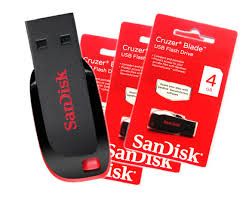 Pen Drive SanDisk Cruzer Blade 4GB USB 2.0 Flash Drive Cor Preto