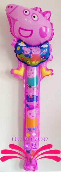 Balão Peppa Pig Bastão / Stick / Martelo 75 X 25 Cm