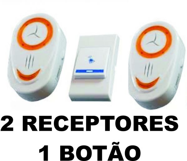 Campainha Sem Fio 32 Toques Kit 2 Receptores E 1 Interru