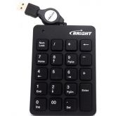 TECLADO USB NUMÉRICO BRIGHT PRETO CABO RETRÁTIL 0134