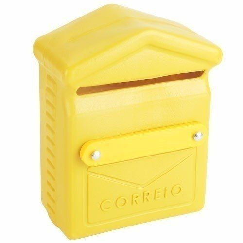 Caixa De Correio Correspondência 26x19x10cm Plastica Amarela